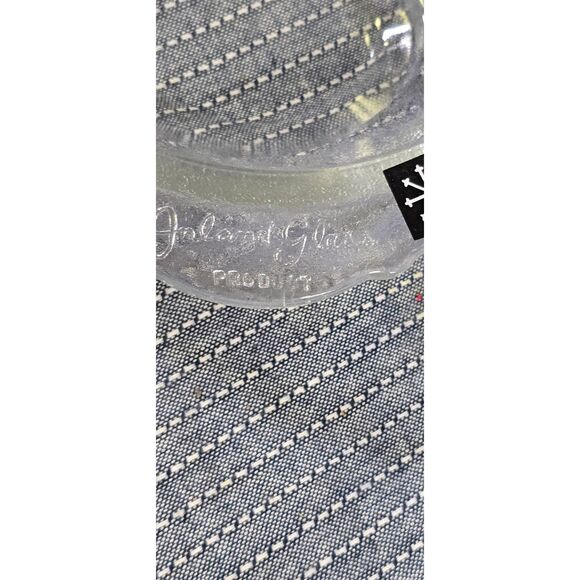 Vintage Inland Glass Well & Tree Oval Glass Meat Platter Tray Atomic Snowflake - Picture 3 of 6